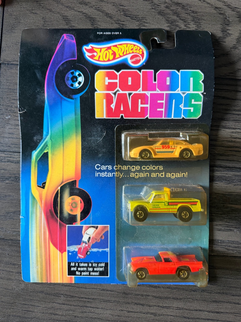 1987 Hot Wheels Color Racers Diecast Color Changing Porsche 959 Mean Green Tbird